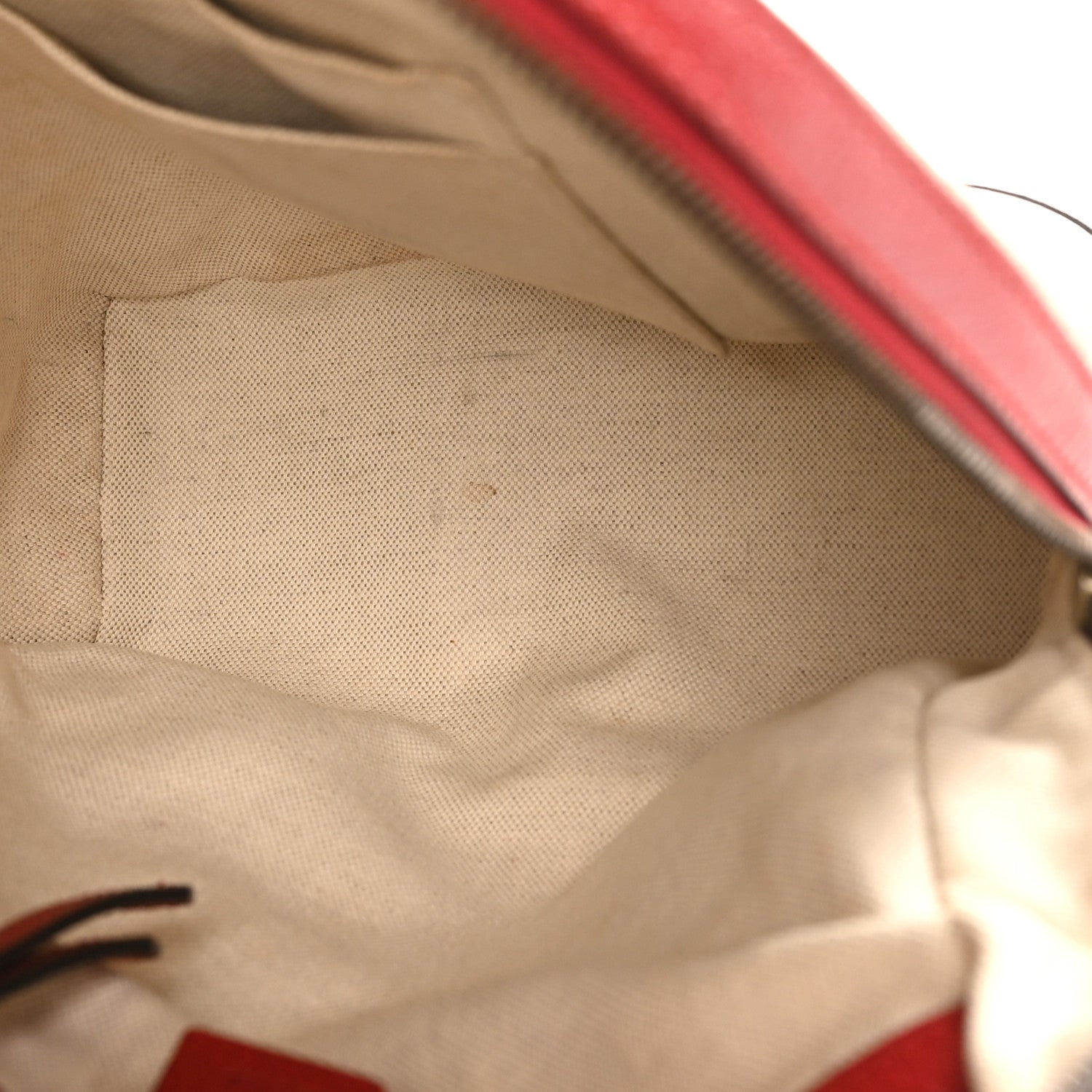 Gucci GG Supreme Monogram Web Bosco Patch Dome Backpack Beige Malva Hibiscus Red