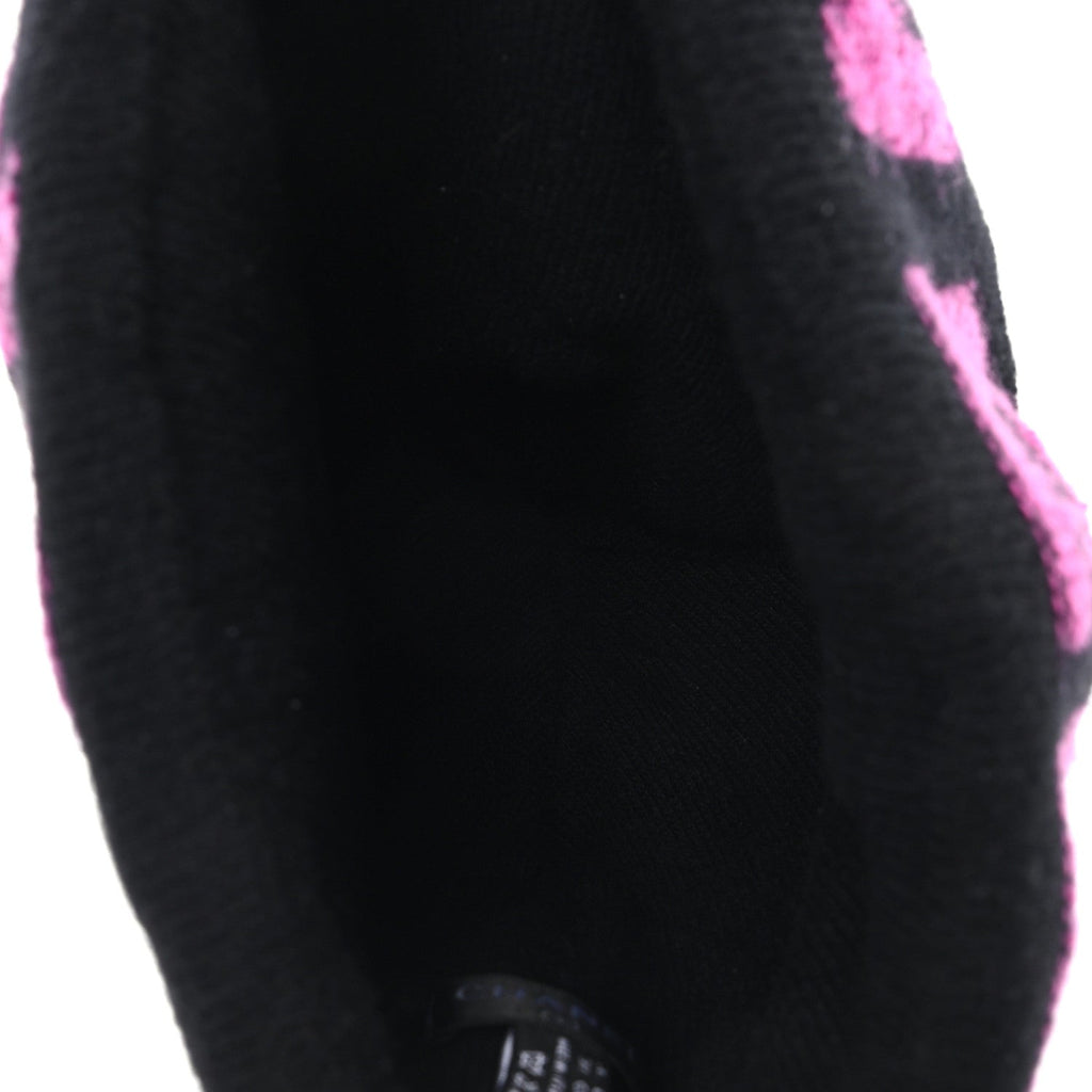 Cashmere Logo Beanie Hat Black Fuchsia