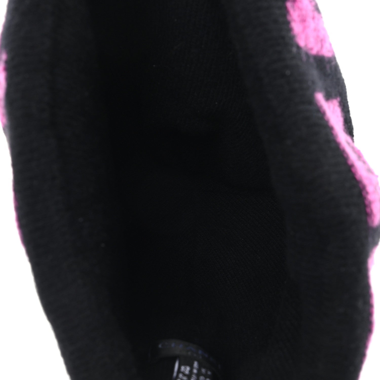 Cashmere Logo Beanie Hat Black Fuchsia