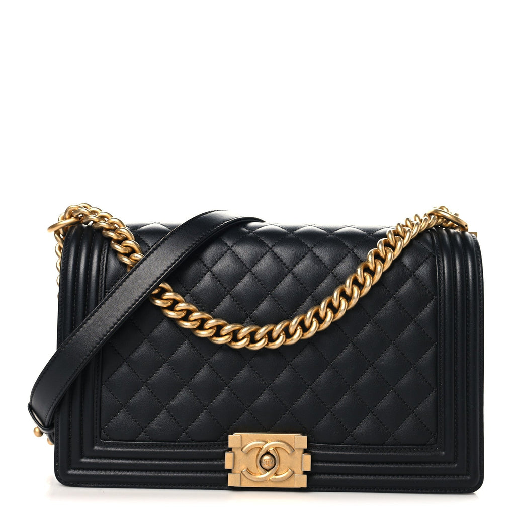 Chanel Calfskin Quilted New Medium Boy Flap Black