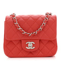 Chanel Lambskin Quilted Mini Square Flap Red
