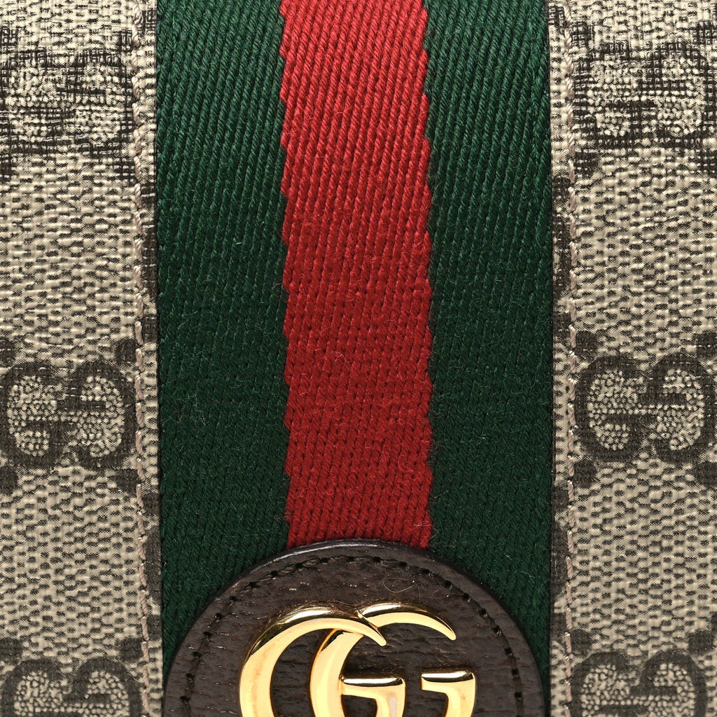 Gucci GG Supreme Monogram Web Ophidia Belt Bag Beige Ebony New Acero