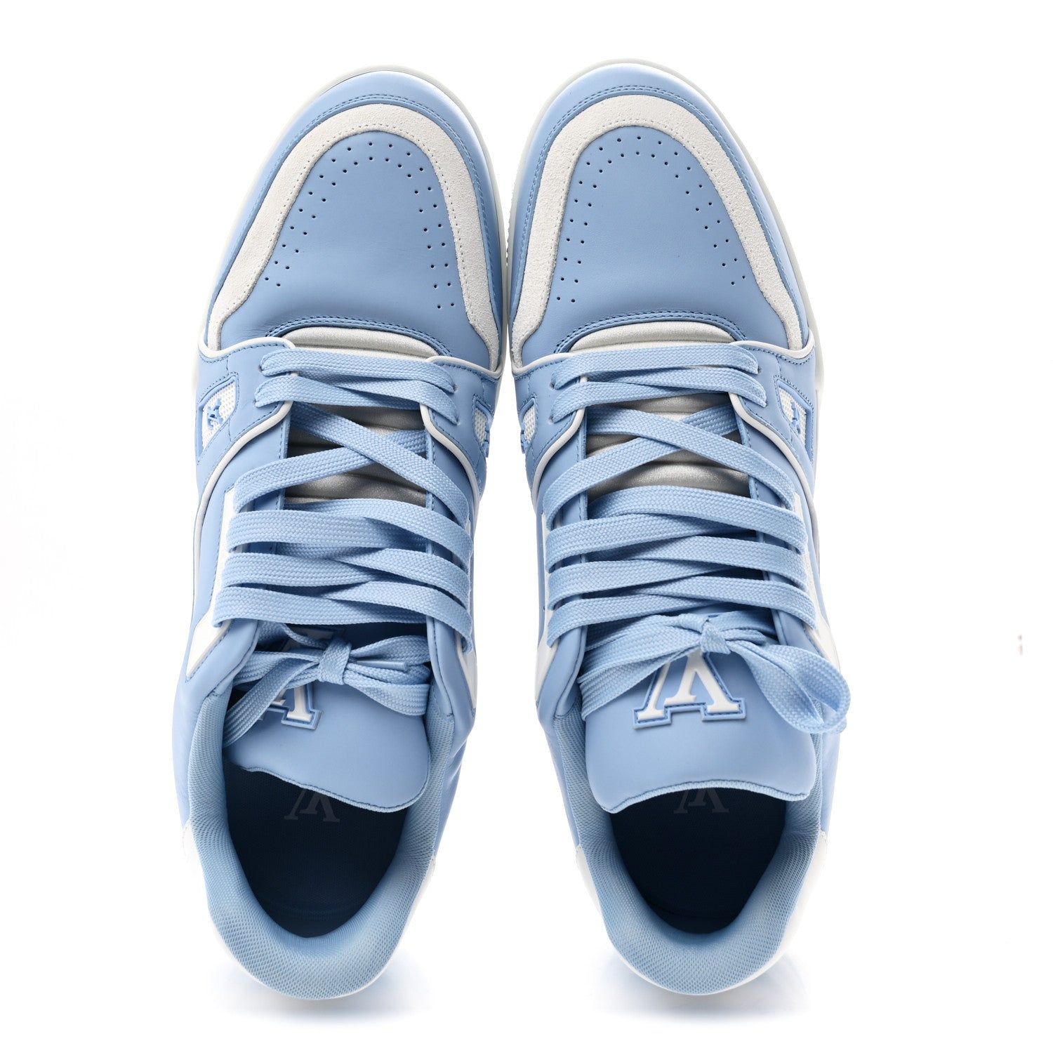 Louis Vuitton Calfskin Mens LV Trainer Sneakers 9 Blue