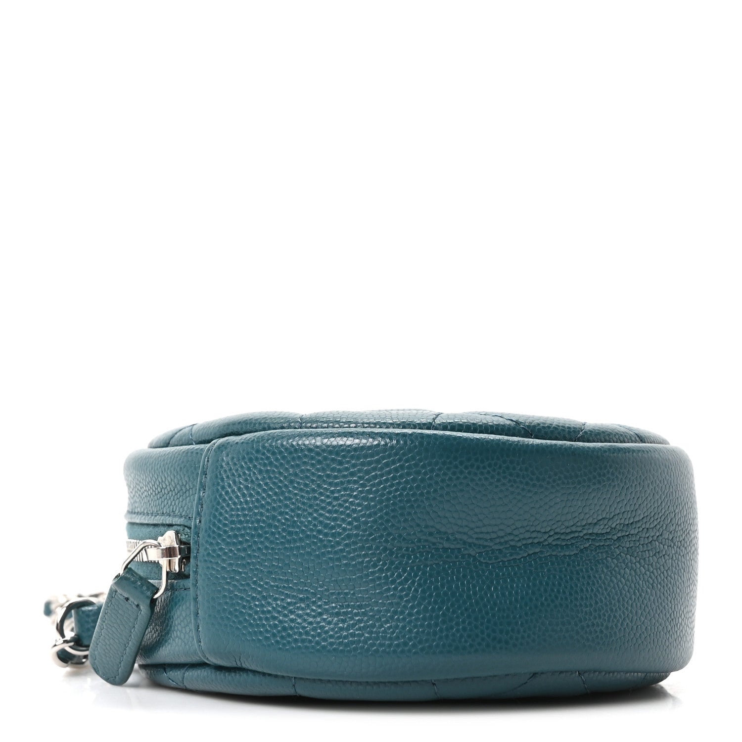 Chanel Caviar Quilted Round Clutch With Chain Green