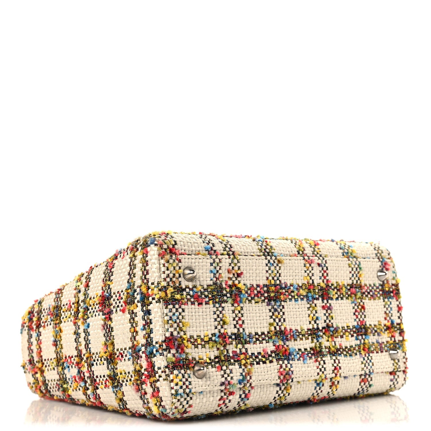 Christian Dior Tweed Medium Lady Dior  Orange Multicolor
