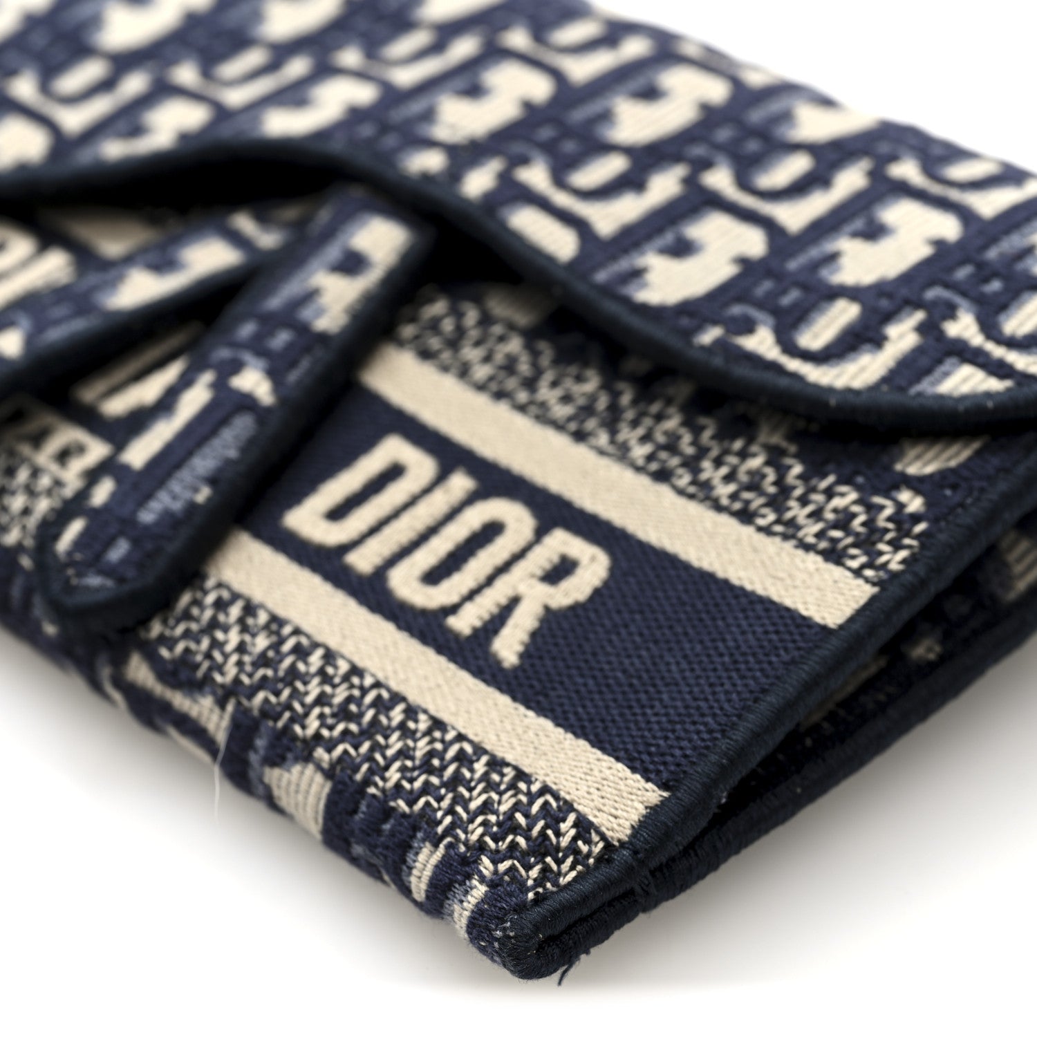 Christian Dior Oblique Slim Saddle Pouch Blue