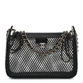 Chanel Mesh Shiny Lambskin Clutch With Chain Black