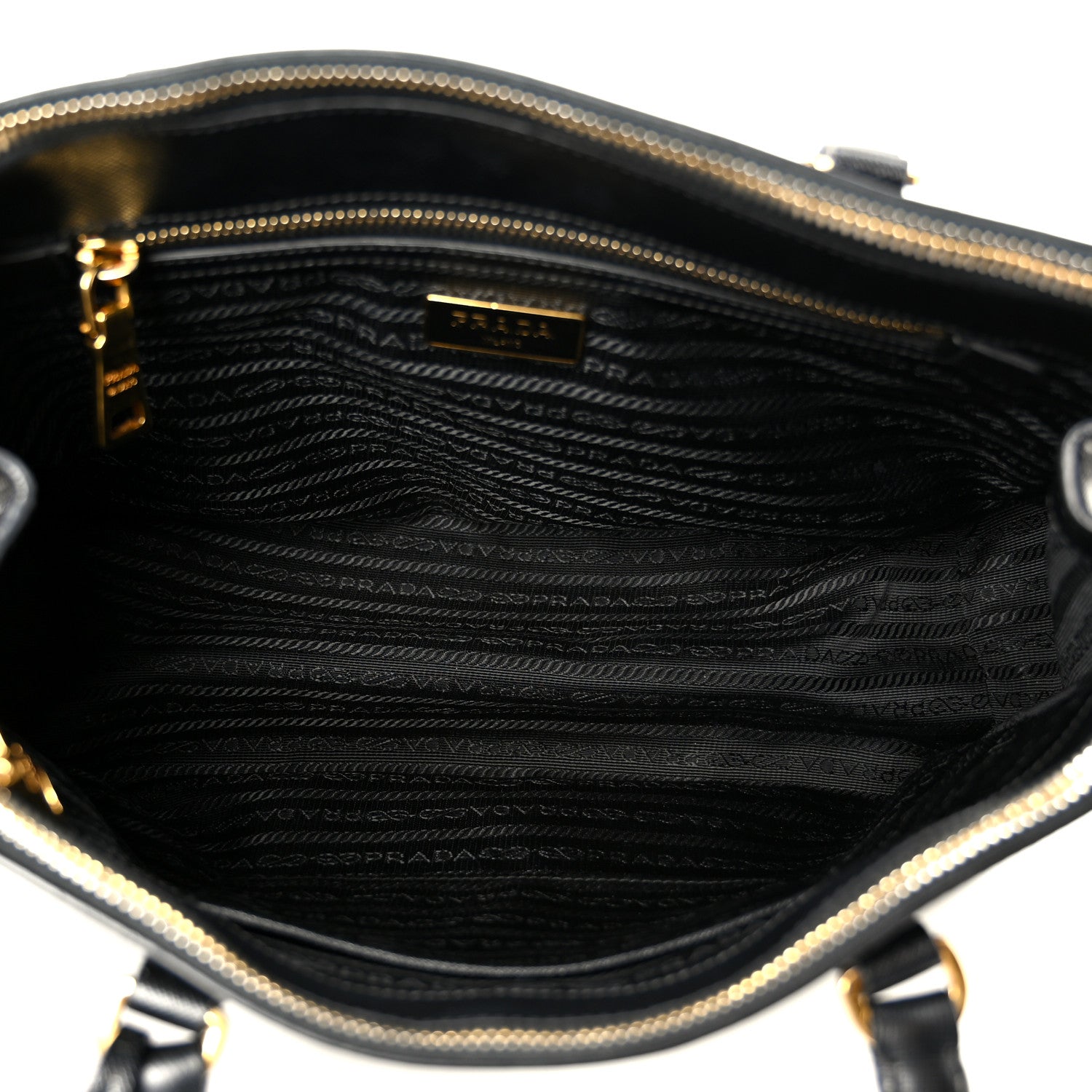 Prada Saffiano Small Galleria Double Zip Tote Black