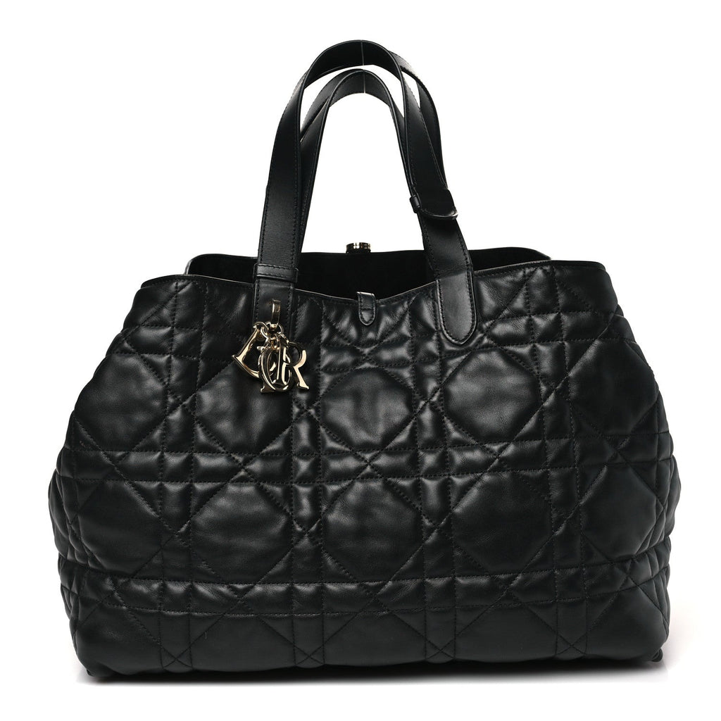 Christian Dior Calfskin Macrocannage Large Toujours Black