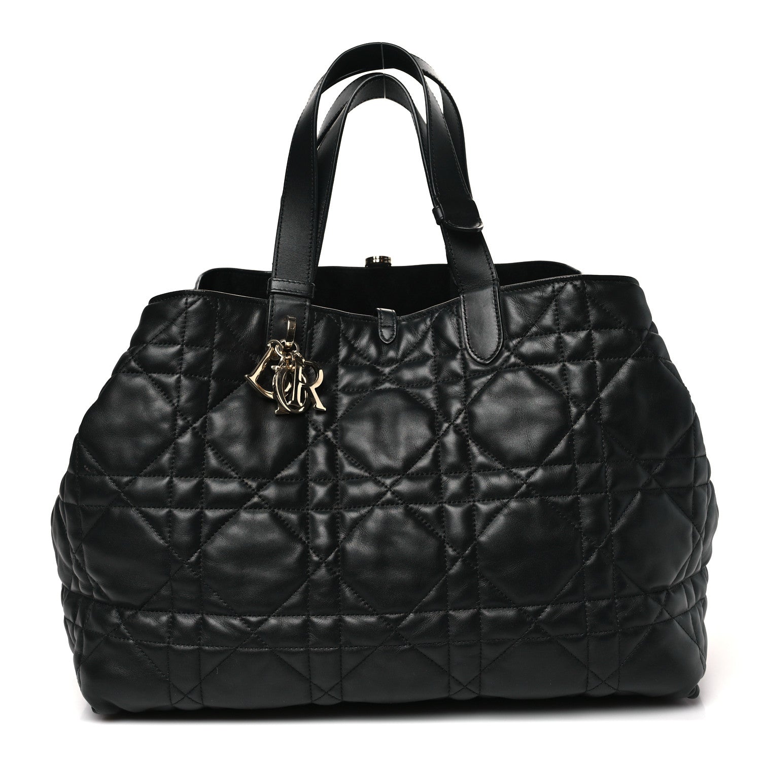 Christian Dior Calfskin Macrocannage Large Toujours Black