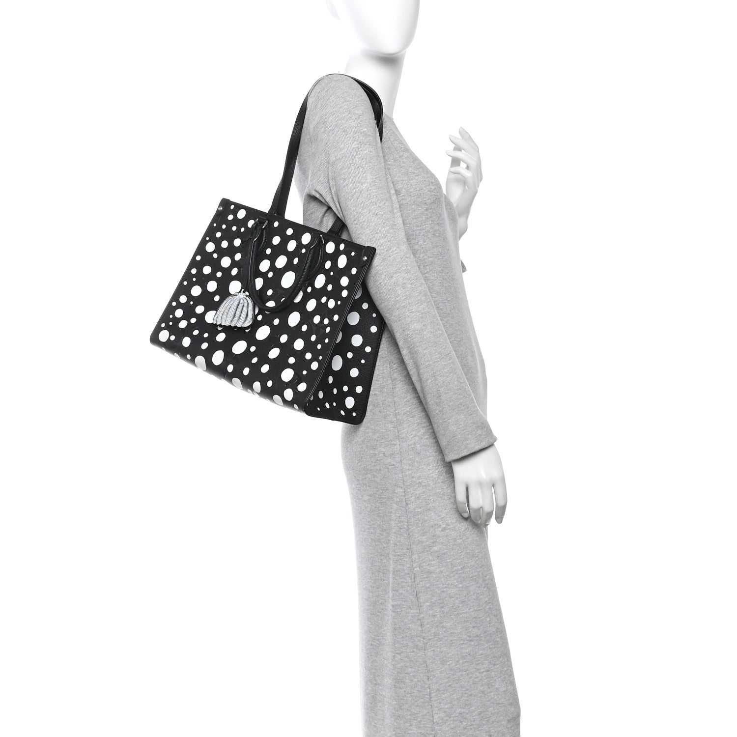 Louis Vuitton Monogram Kusama Dots Onthego MM Black White