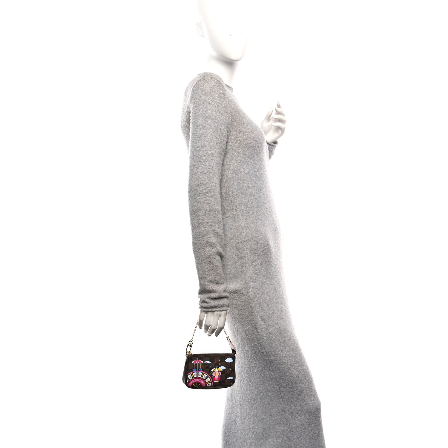 Louis Vuitton Damier Ebene 2020 Christmas Animation Big Wheel Mini Pochette Accessories Rose Ballerine
