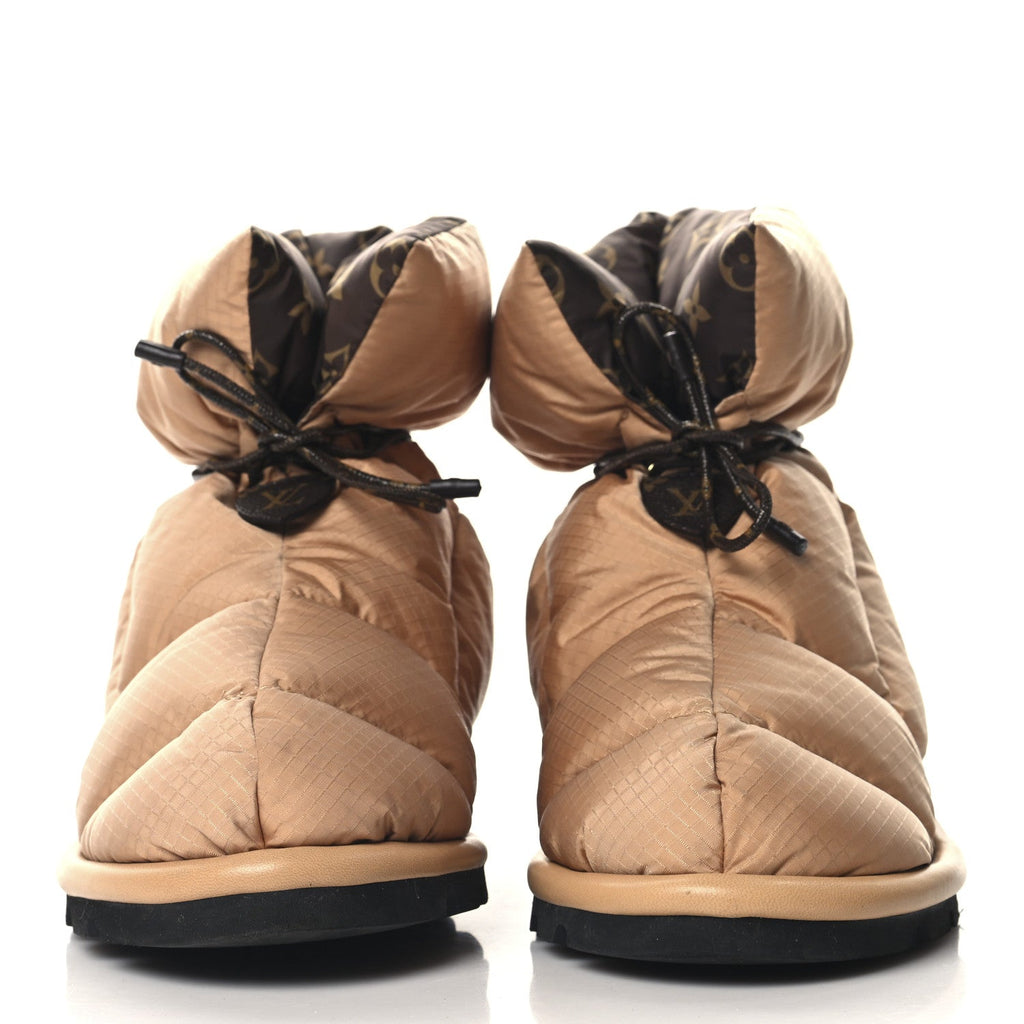 Louis Vuitton Nylon Monogram Pillow Comfort Ankle Boot 39 Beige