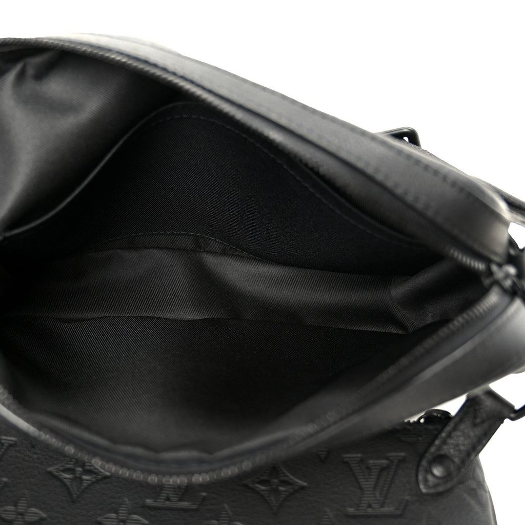 Louis Vuitton Calfskin Monogram Shadow Trio Messenger Black