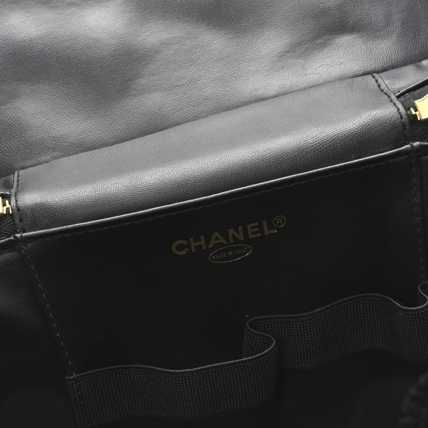 Chanel Caviar CC Vanity Train Case Black