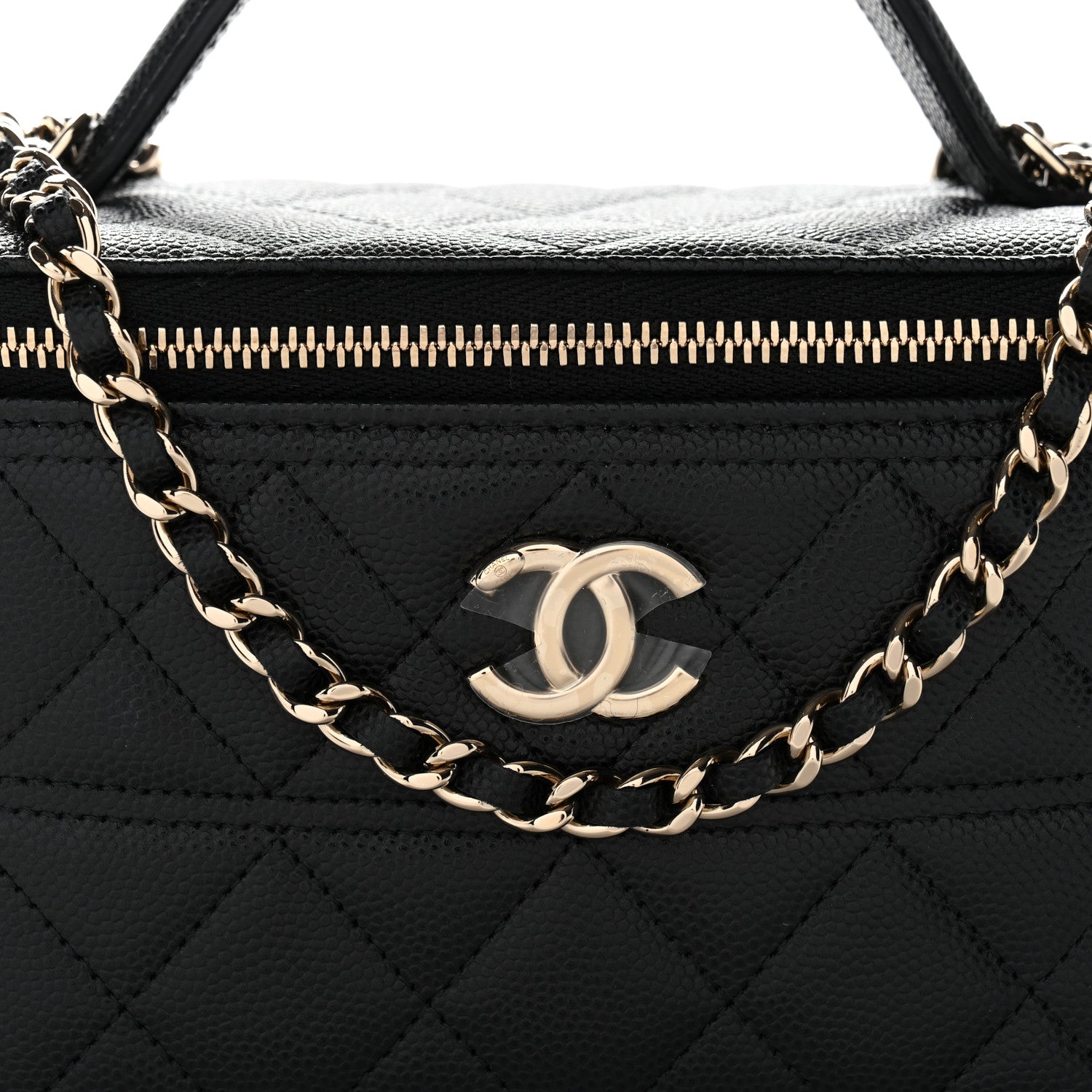 Chanel Caviar Quilted Trendy Handle Mini Vanity Black
