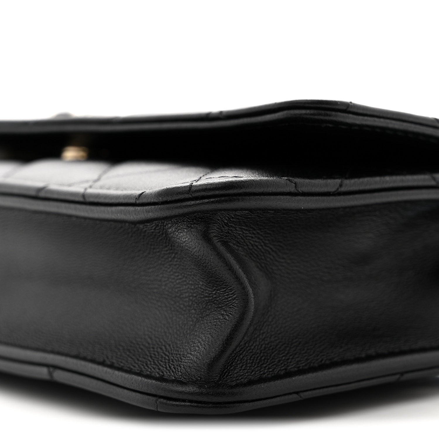 Chanel Lambskin Quilted Enamel CC Wallet On Chain WOC Black