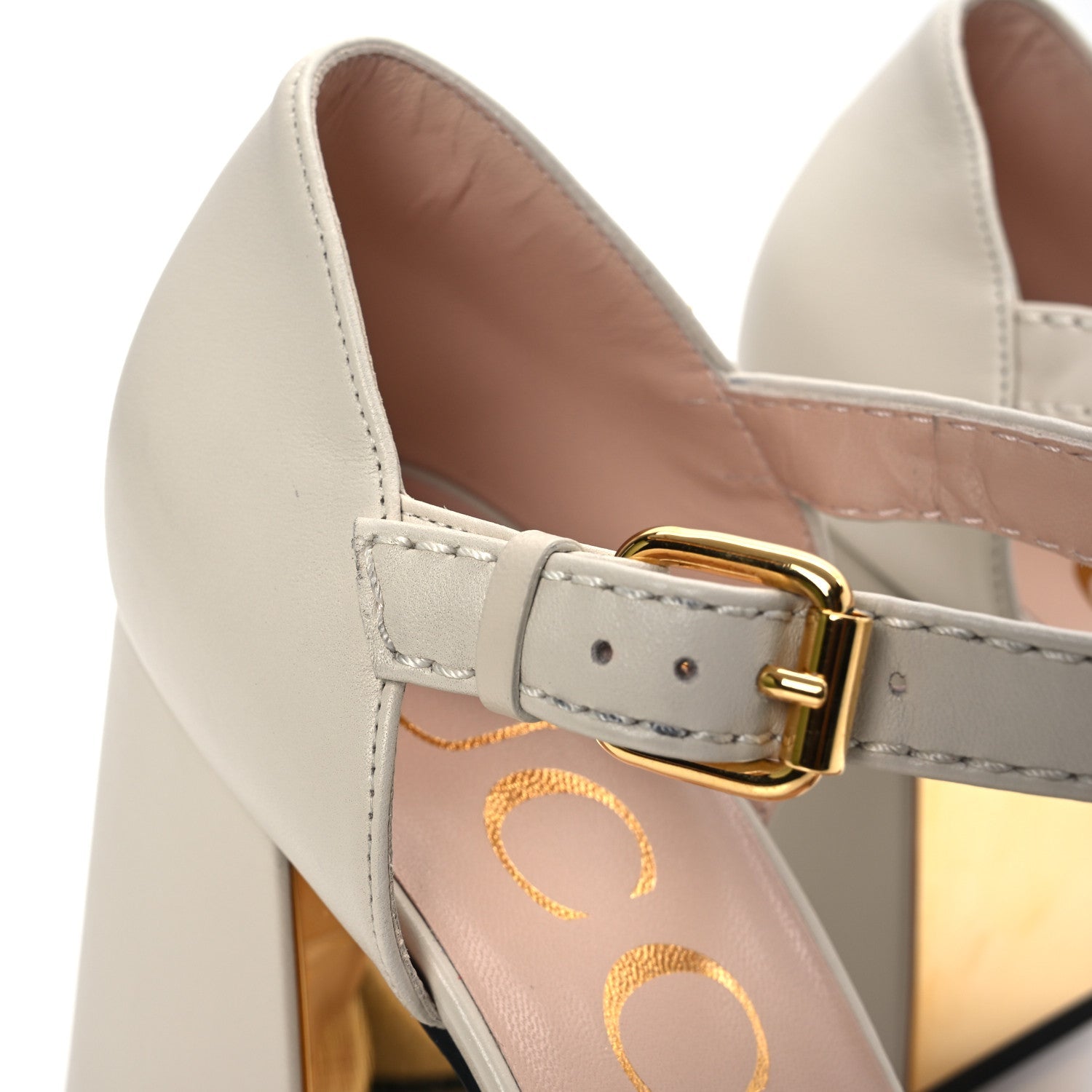 Gucci Nappa Horsebit Cross Strap 95mm Sandals 41 Mystic White