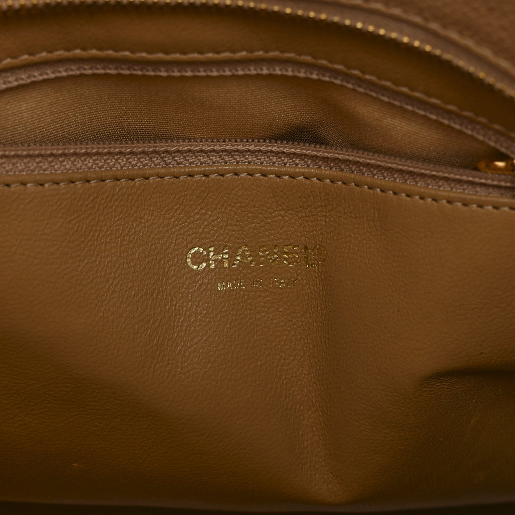 Chanel Caviar Quilted Medallion Tote Beige