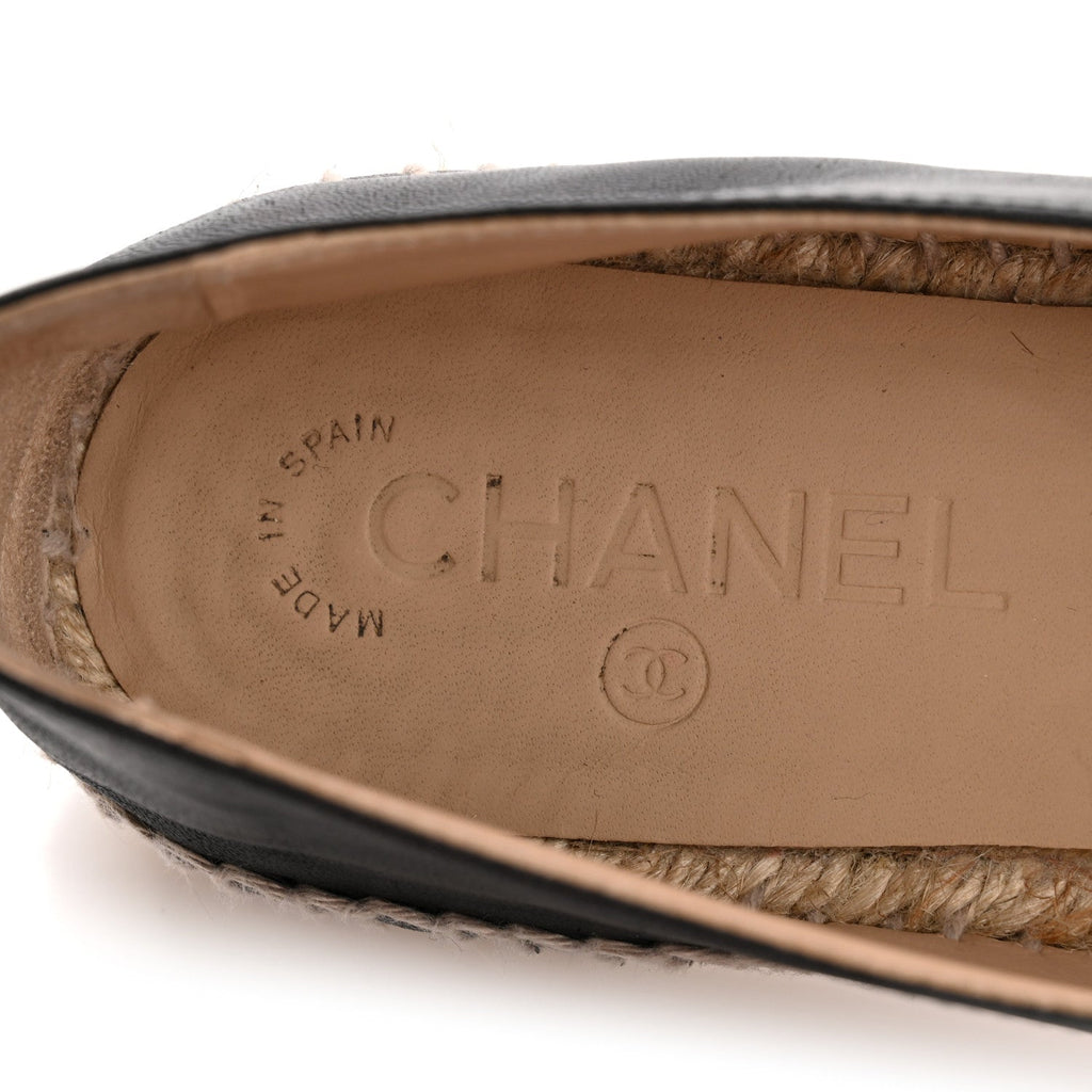 Lambskin CC Espadrilles 39 Black