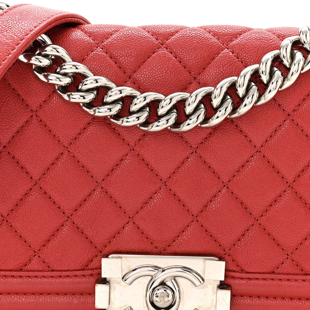 Chanel Caviar Quilted Small Boy Flap Red