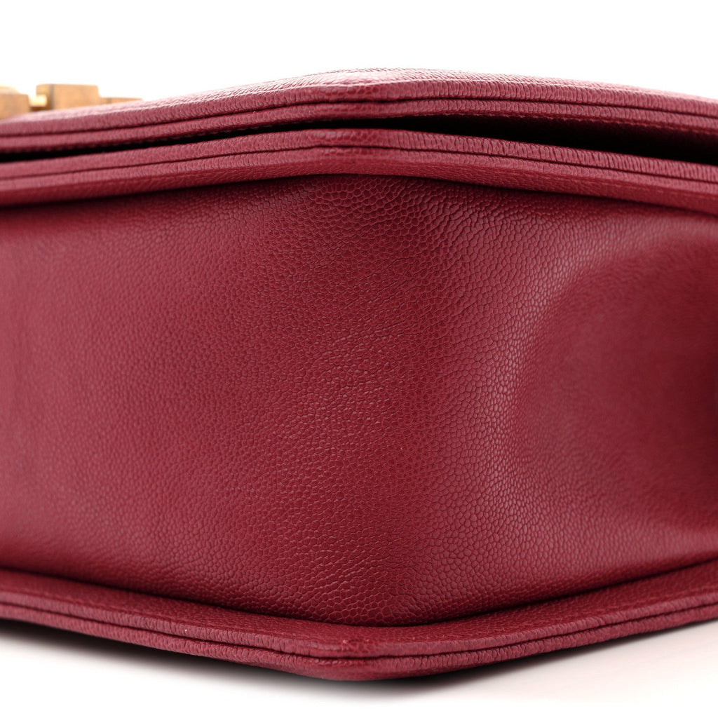 Chanel Caviar Quilted Medium Boy Flap Red