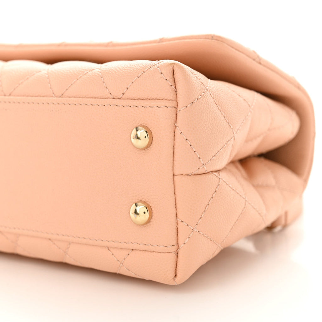 Chanel Caviar Quilted Mini Coco Handle Flap Light Pink