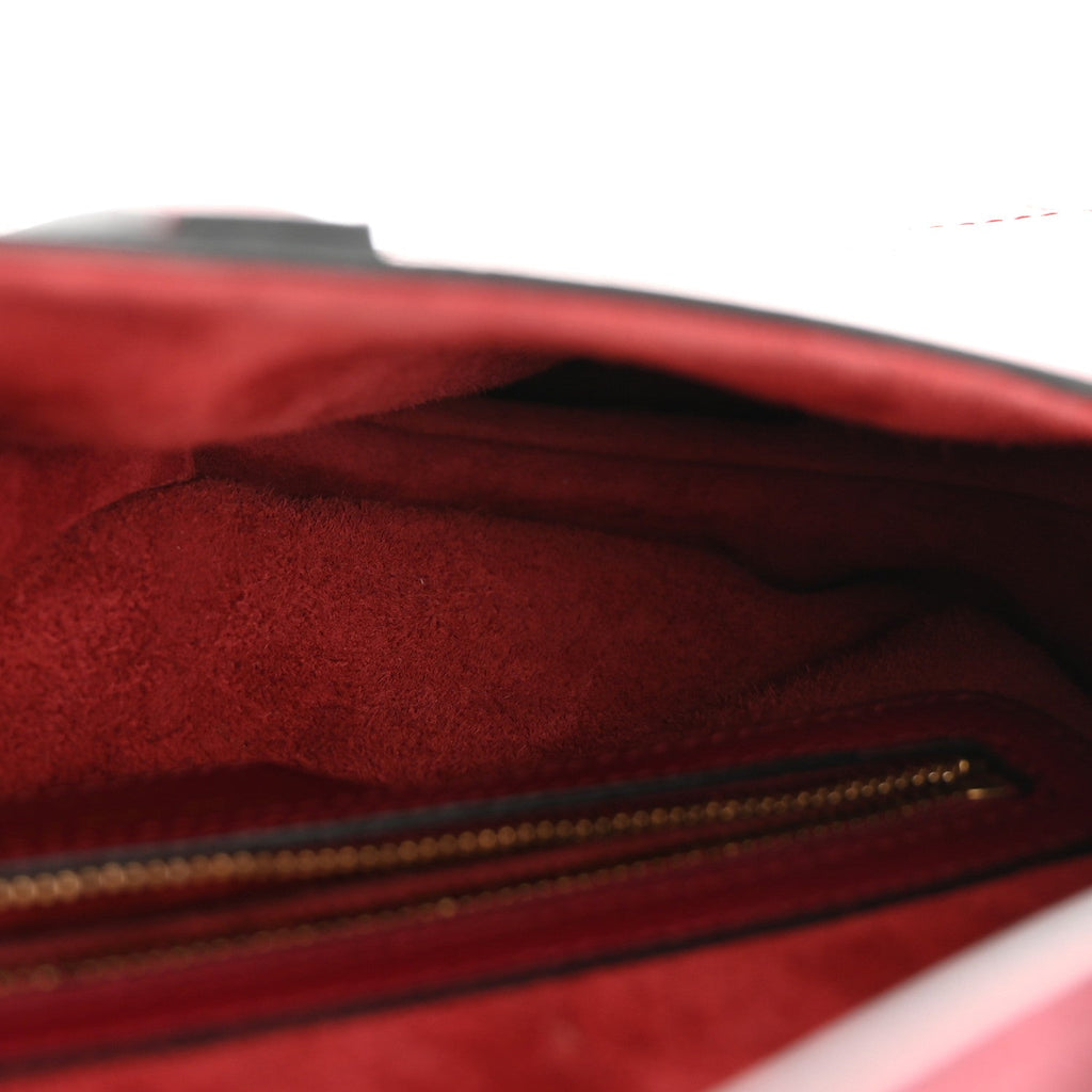 Christian Dior Grained Calfskin Saddle Bag Red