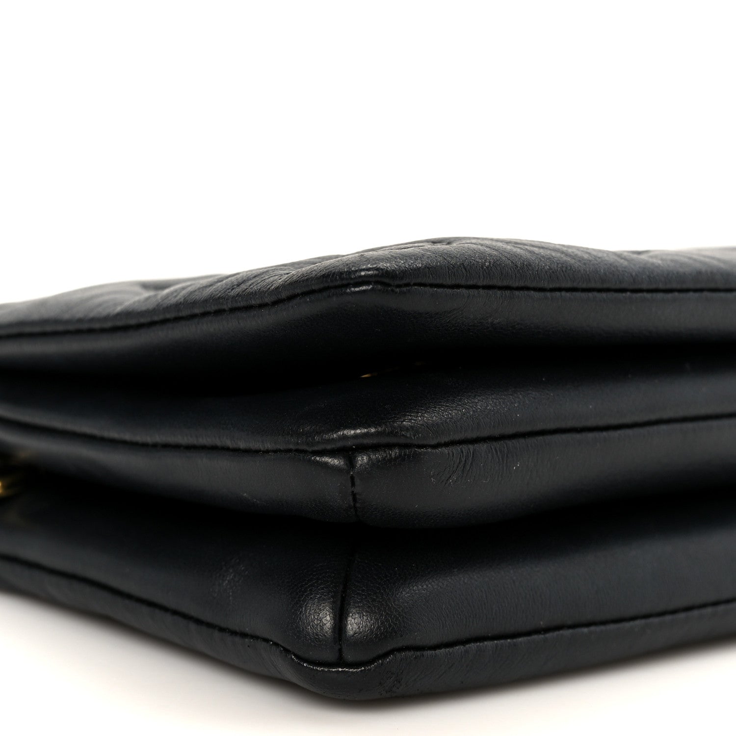 Louis Vuitton Lambskin Embossed Monogram Pochette Coussin Black