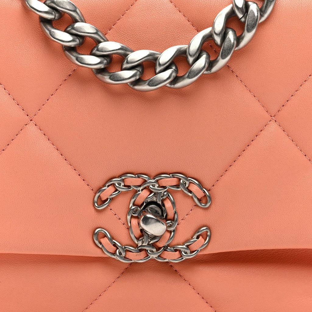Chanel Lambskin Quilted Medium Chanel 19 Flap Light Orange