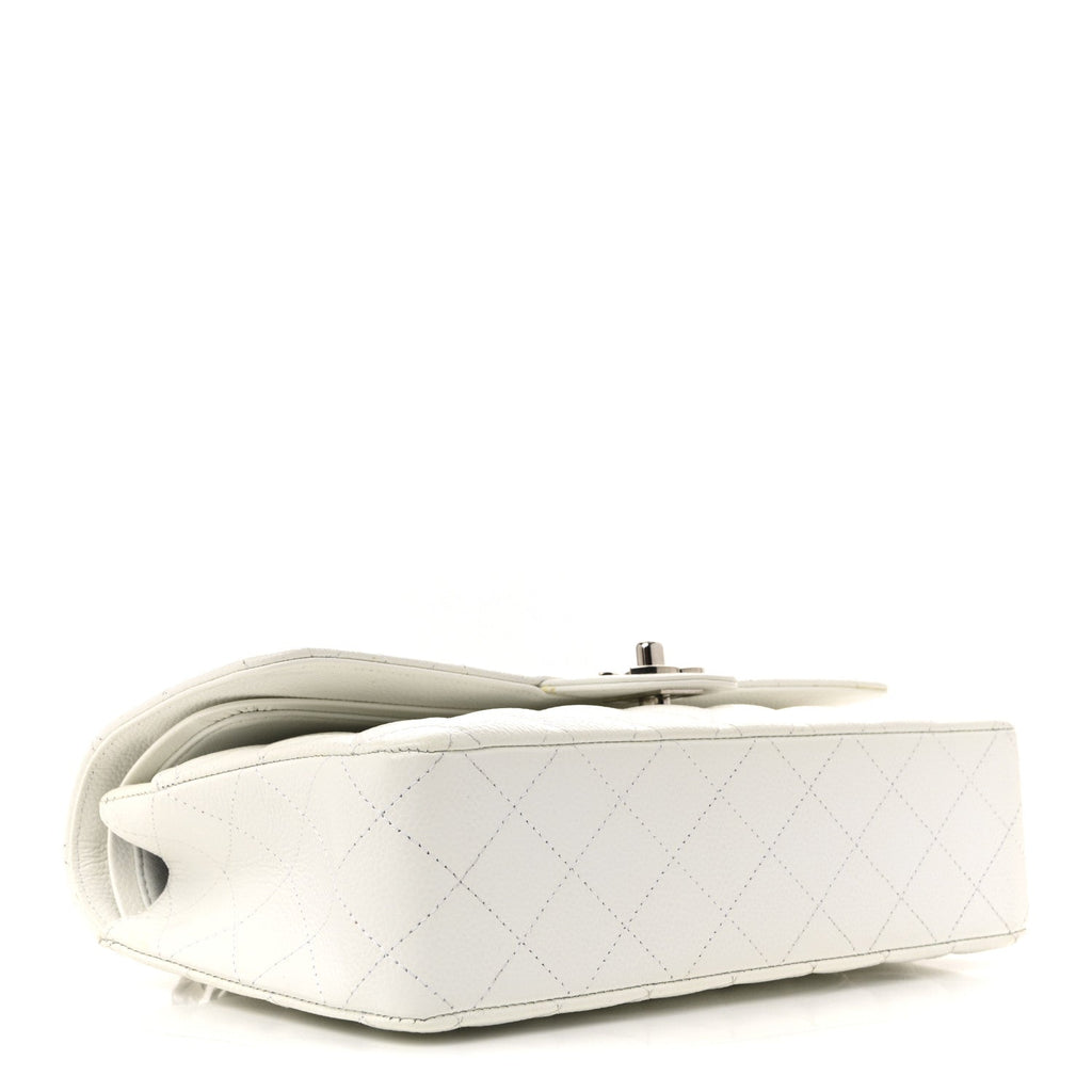 Chanel Caviar Quilted Medium Double Flap White