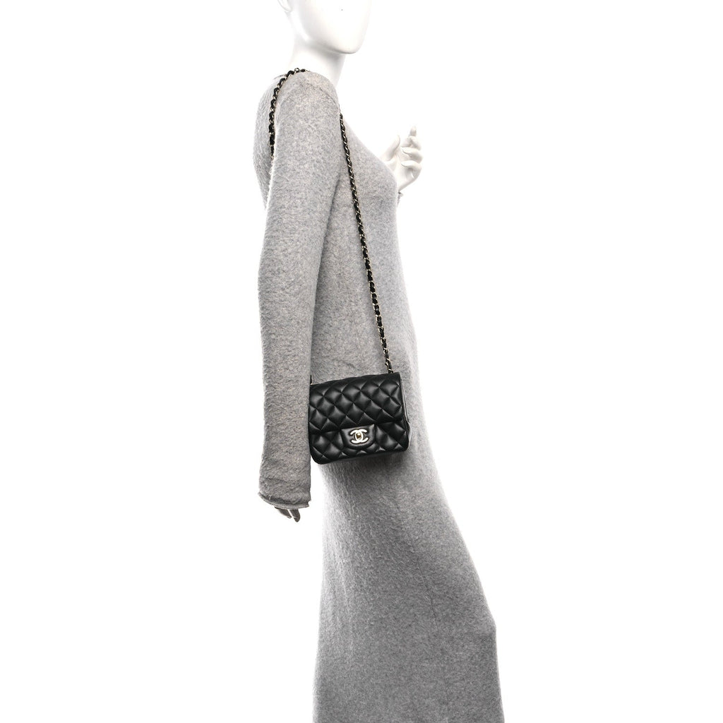 Chanel Lambskin Quilted Mini Square Flap Black