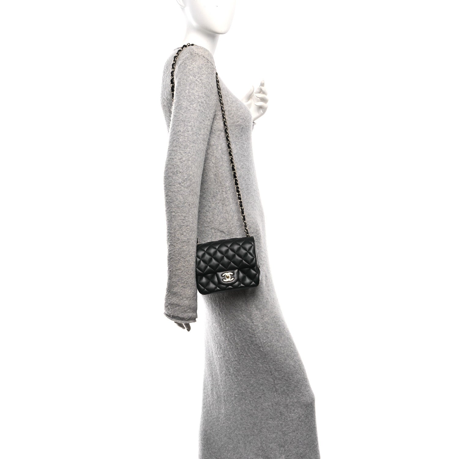 Chanel Lambskin Quilted Mini Square Flap Black