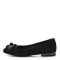 Chanel Suede Patent Camellia CC Ballerina Flat 37 Navy Black