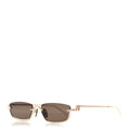 Gucci Metal Rectangular Frame Sunglasses GG1278S Brown Gold
