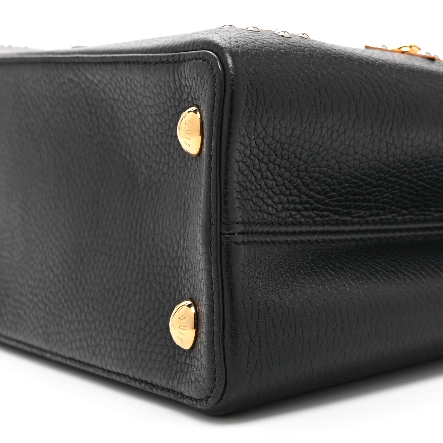 Louis Vuitton Taurillon Mechanical Flowers Capucines PM Black