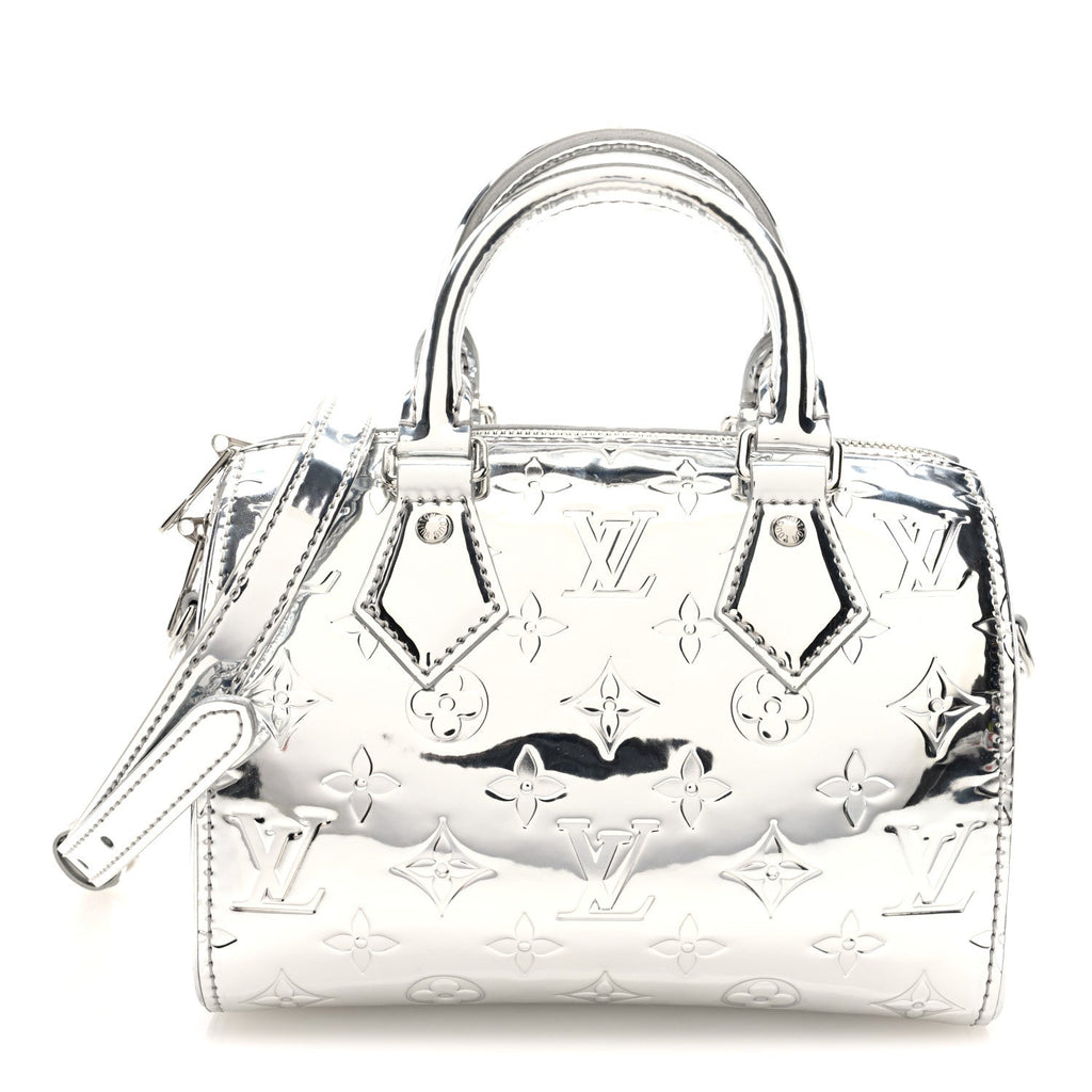 Louis Vuitton Monogram Miroir Speedy Bandouliere 20 Silver