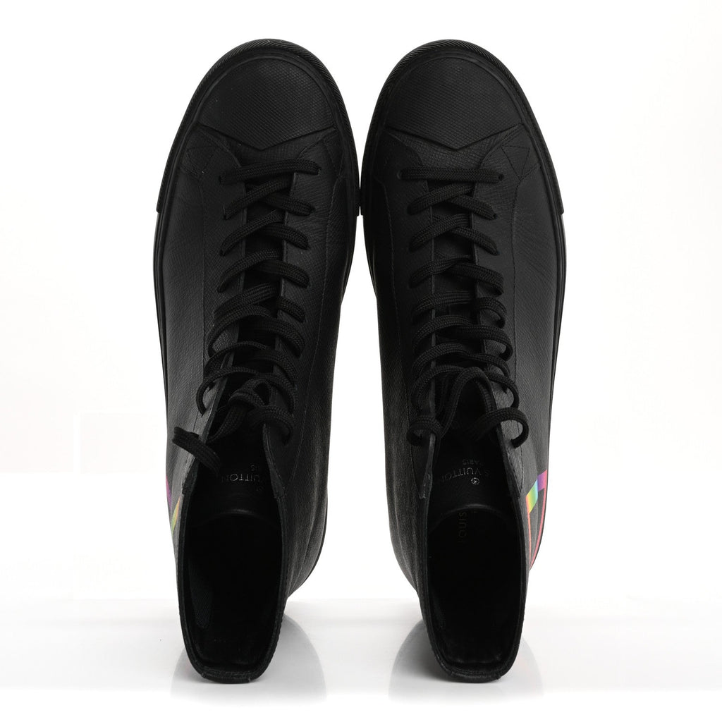 Louis Vuitton Calfskin LV Tattoo Sneaker Boots 8 Black