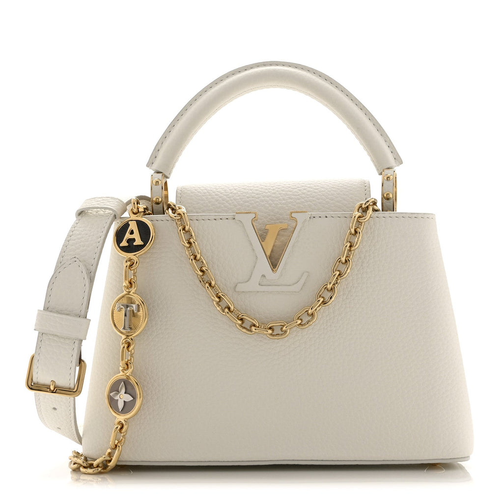 Louis Vuitton Taurillon Small Chain My Capucines Snow