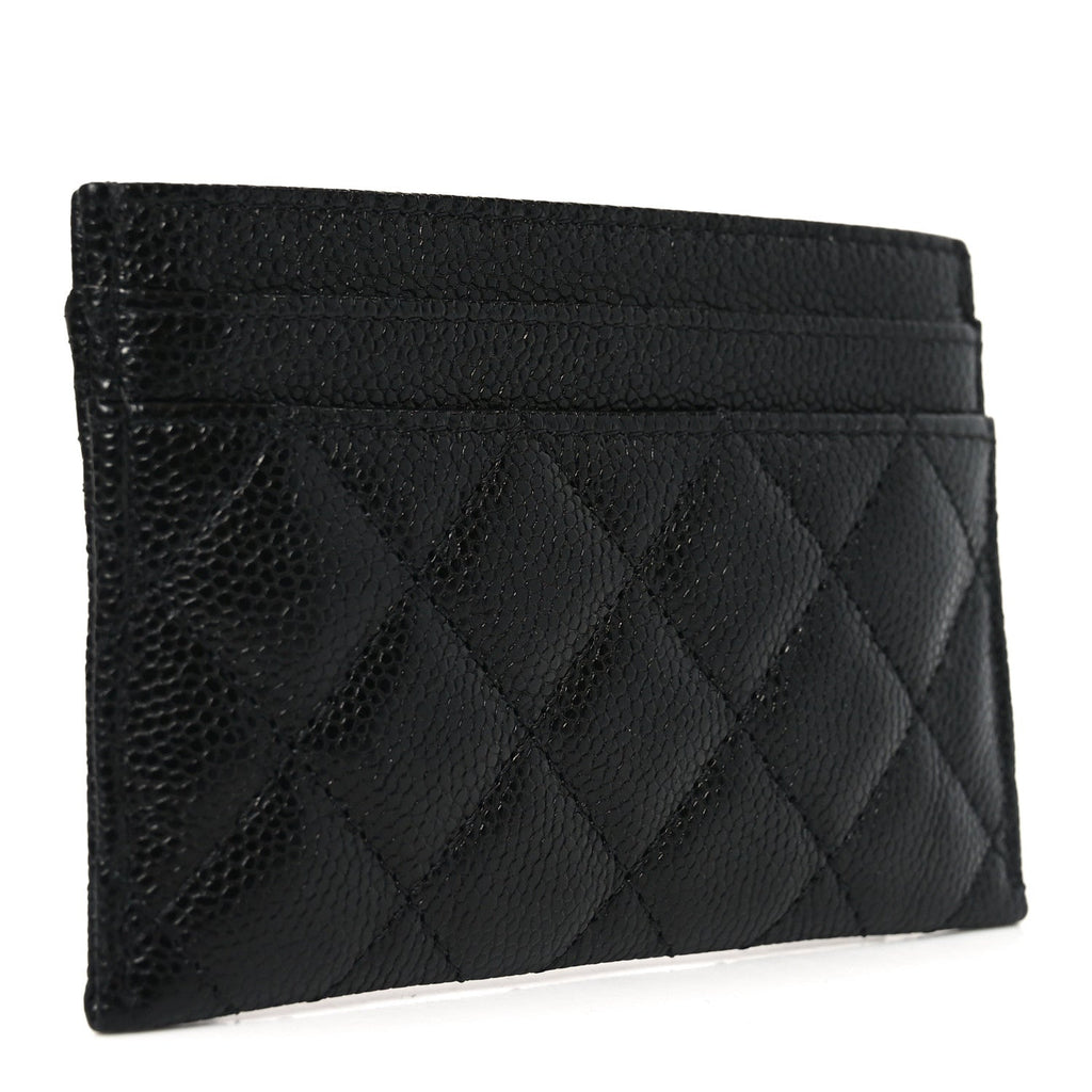 Caviar Quilted Boy Card Holder Black