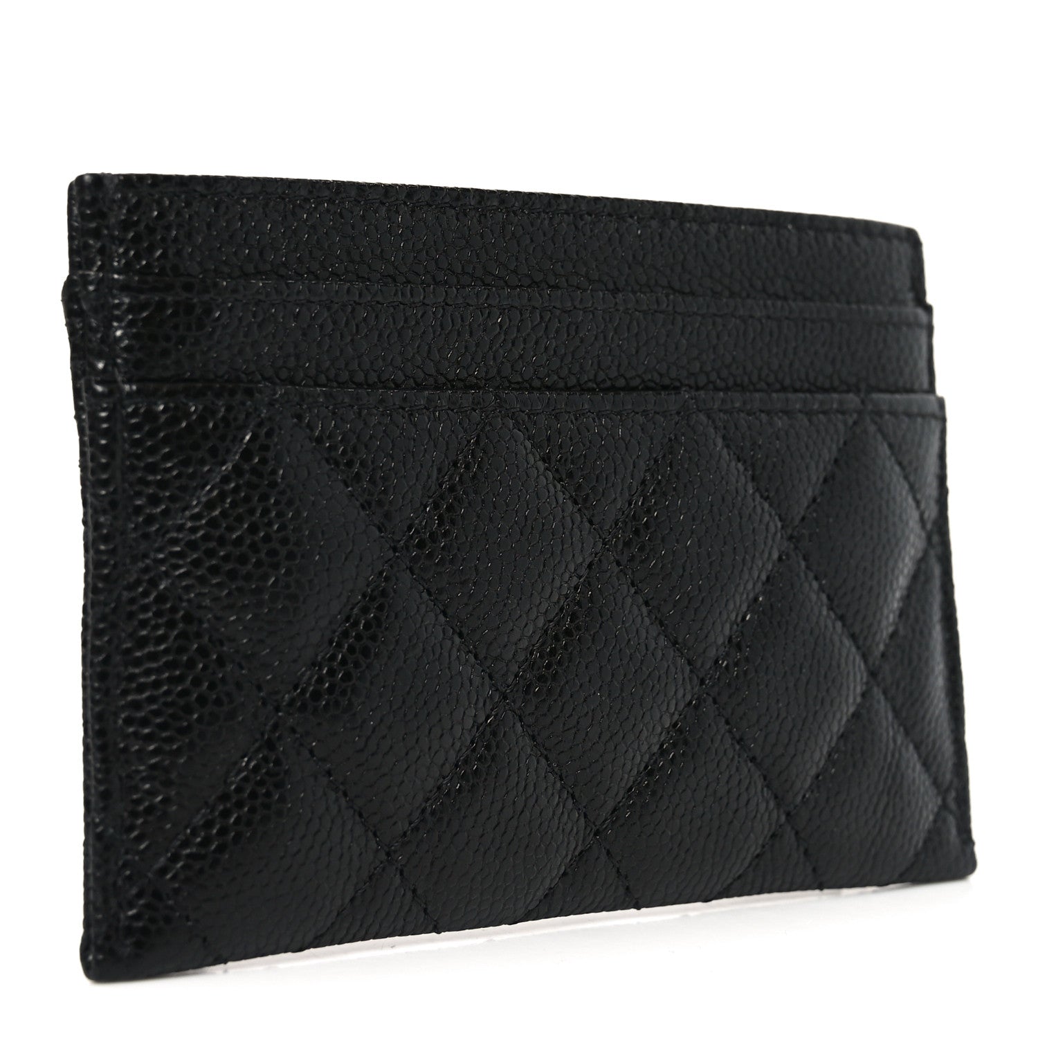Caviar Quilted Boy Card Holder Black