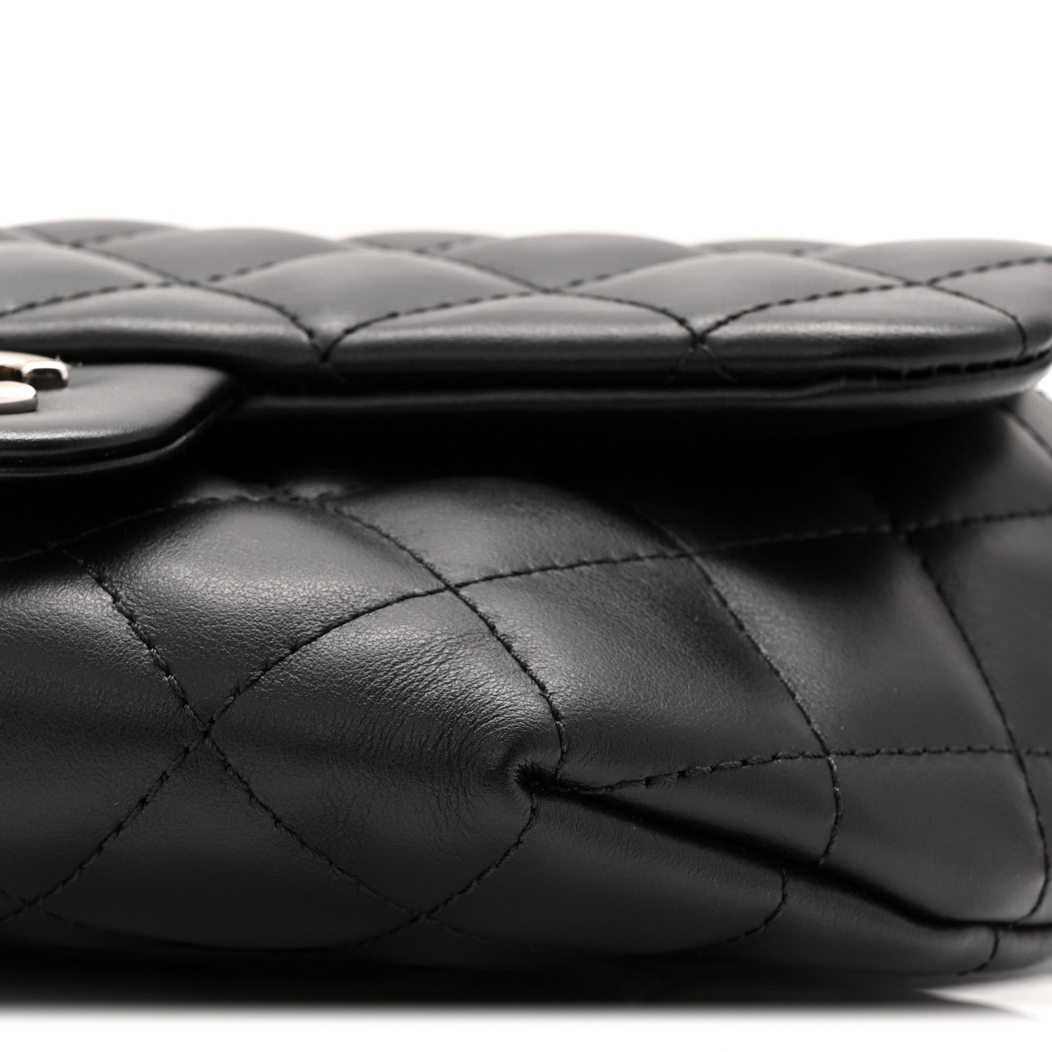 Chanel Calfskin Quilted CC Uniform Flap Belt Bag Black