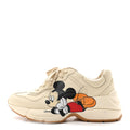 Gucci X DISNEY Calfskin Mickey Mouse Womens Rhyton Sneakers 36.5 Ivory