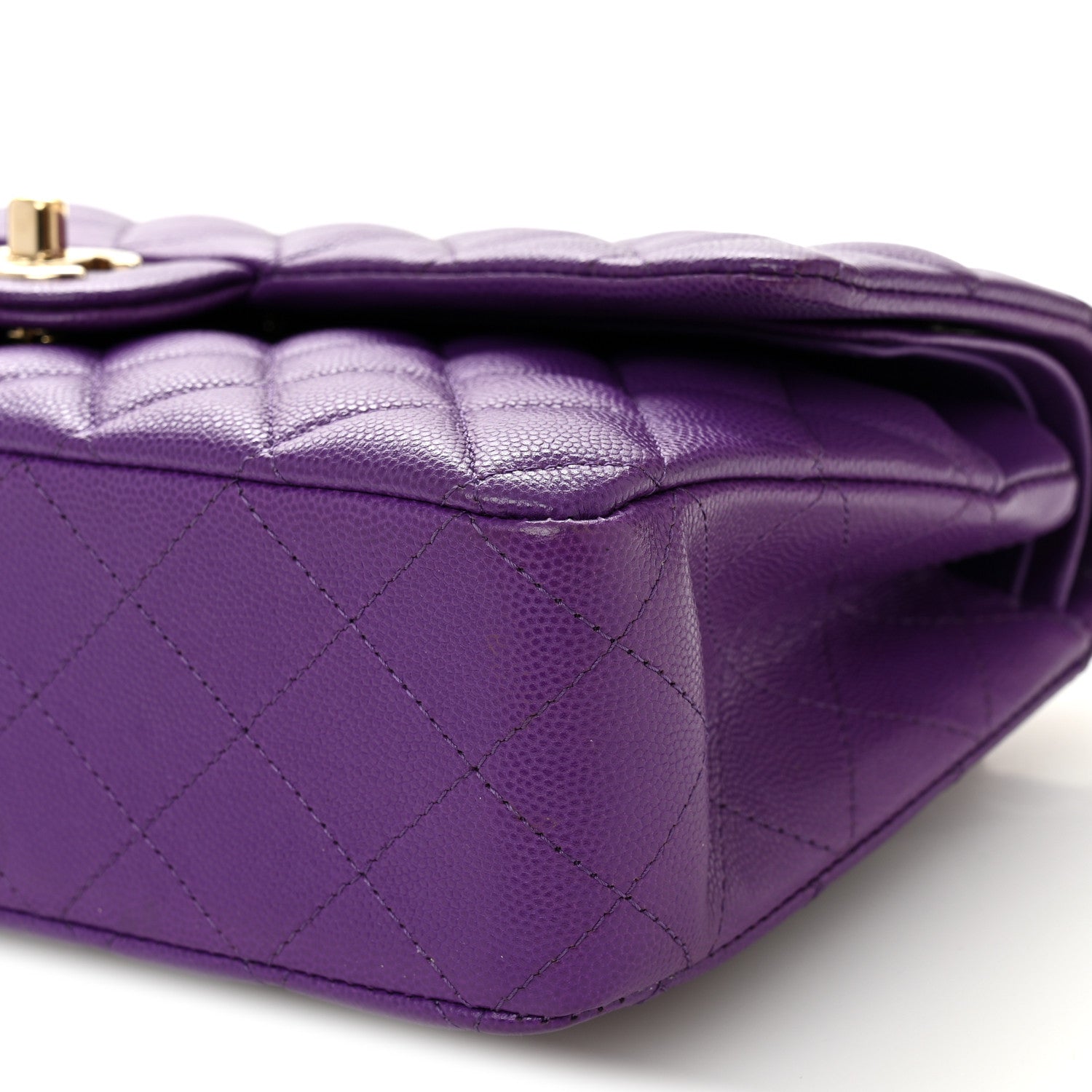 Chanel Caviar Quilted Medium Double Flap Purple