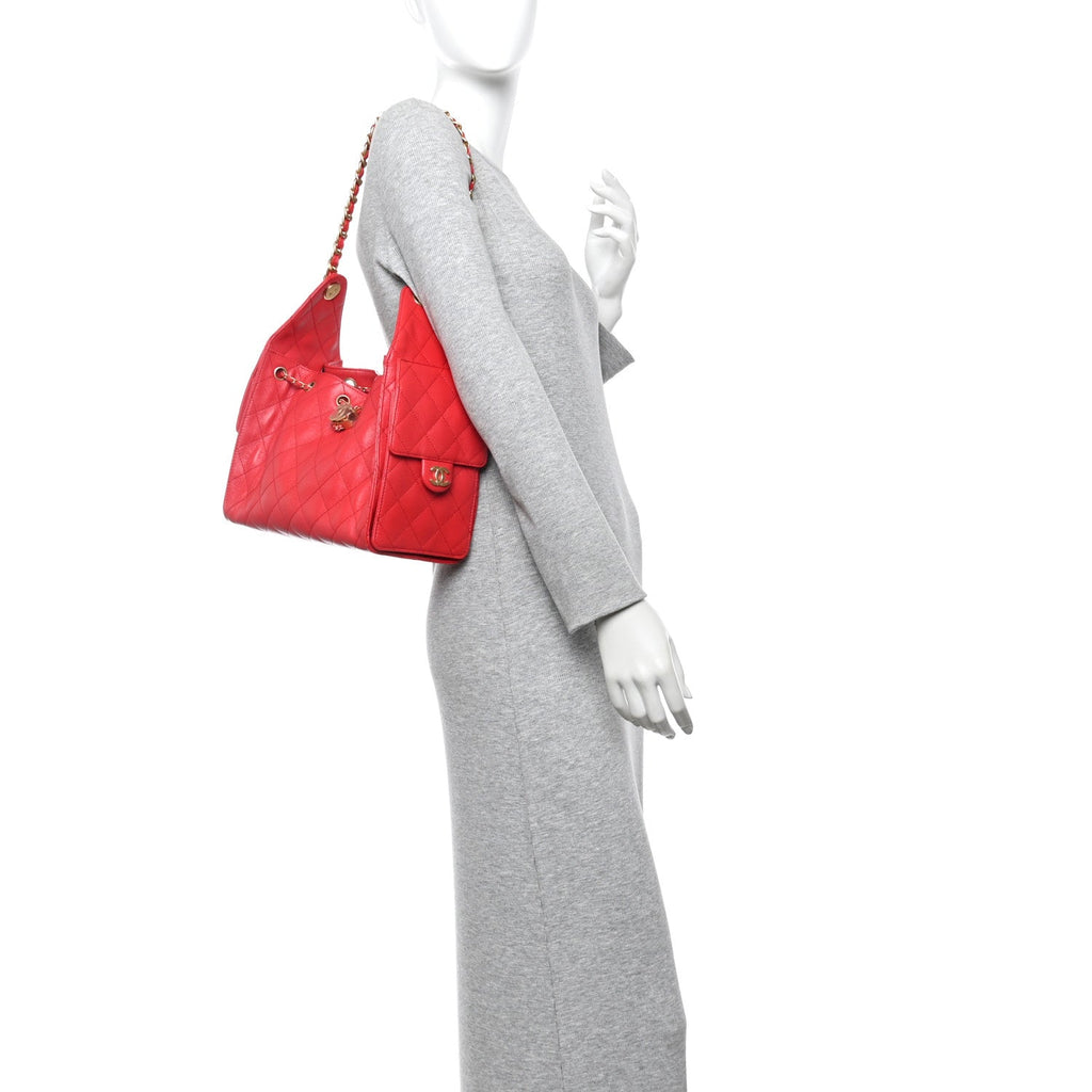 Chanel Caviar Quilted Small Chanel 25 Handbag Dark Red