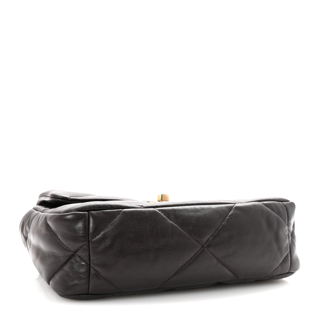 Chanel Lambskin Quilted Medium Chanel 19 Flap Dark Brown