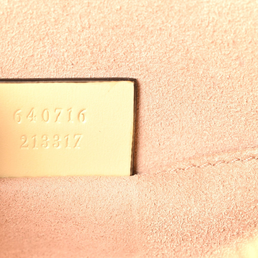Gucci Snakeskin Boarded Plutone Calfskin Mini Horsebit 1955 Top Handle Bag Wild Rose Beige