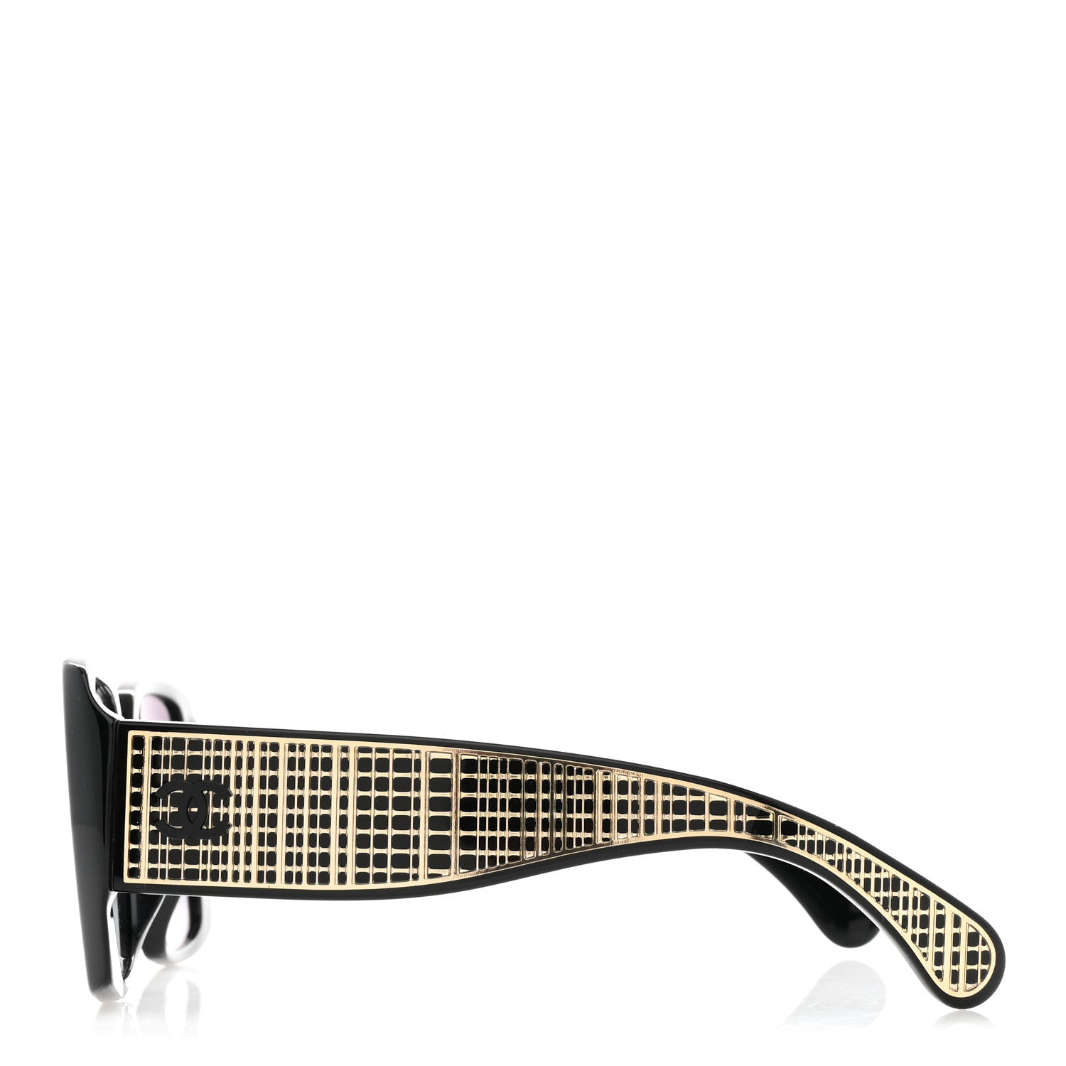 Acetate Rectangle Sunglasses 71551A Black Gold