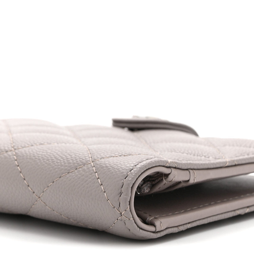 Caviar Quilted Passport Holder Grey
