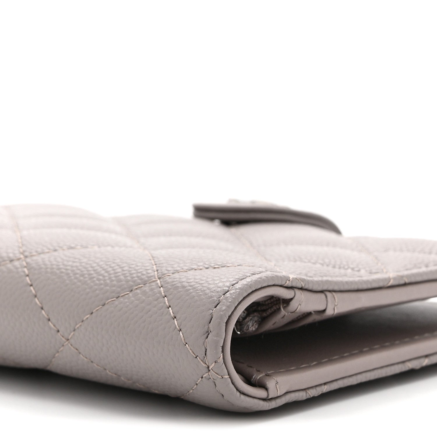 Caviar Quilted Passport Holder Grey